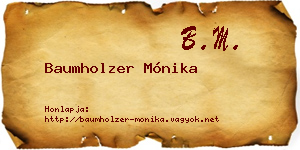 Baumholzer Mónika névjegykártya