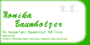 monika baumholzer business card